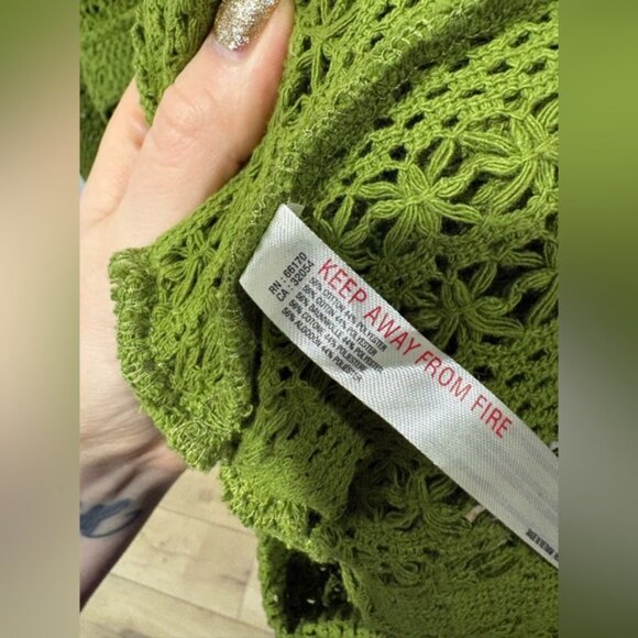 Free People Beach Crochet Ryan Romper Green - Picture 8 of 8